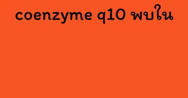 coenzyme q10 พบใน