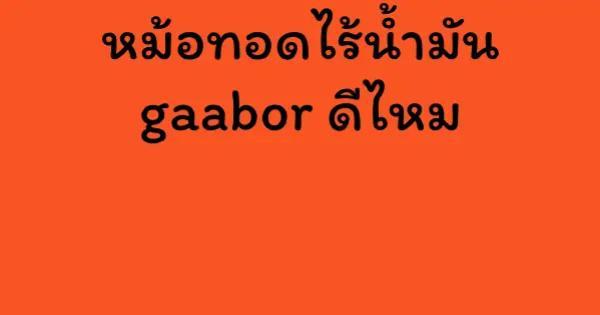 หม้อทอดไร้น้ำมัน gaabor ดีไหม