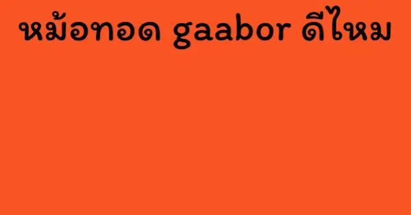 หม้อทอด gaabor ดีไหม