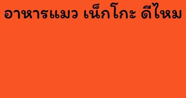 อาหารแมว เน็กโกะ ดีไหม